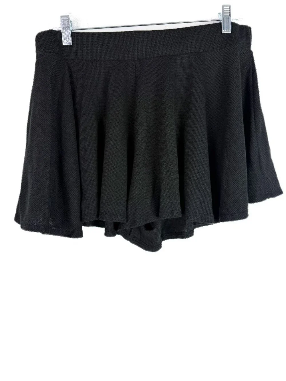 NWT Lulus Expert Chiller Black Waffle Knit Shorts Flowy Size XL NEW - Picture 2 of 10